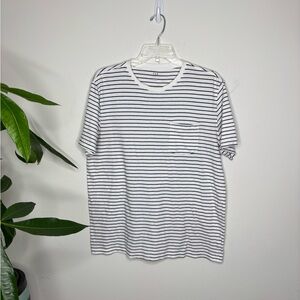 Gap Breton Striped Classic Black White Women T Shirt Casual Minimalist Sz L BNC6
